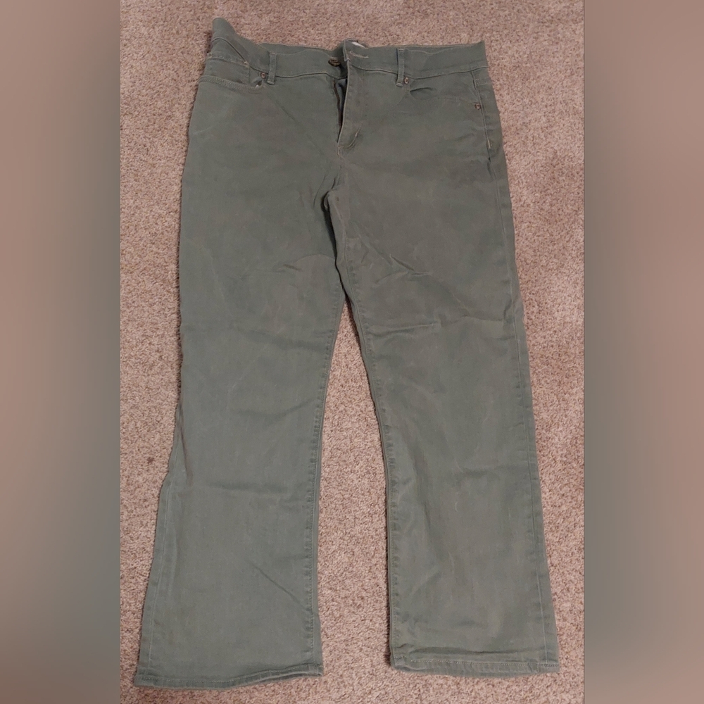 LOFT brand, olive green, straight legged womans